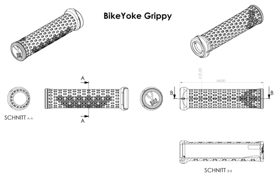 BikeYoke puños Grippy 140x31mm