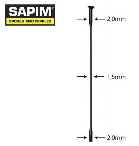 Sapim Rayo Laser negro straight-pull