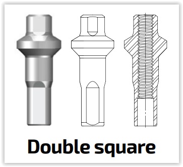 Sapim Niple Double Square Polyax bronce 14g/16mm plateado (100 u)