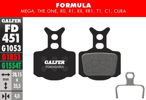 [FD451G1053] Galfer Pastillas Formula Mega, The One, R0, R1, RX, RR1, T1, C1, Cura