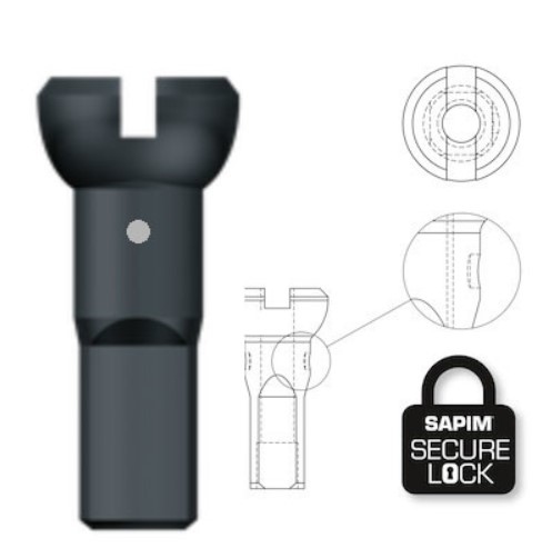 [GMPO1401200_CZ_SL] Sapim Niple Polyax Secure Lock bronce 14g/12mm negro (100 u)