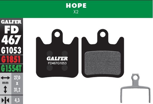 [FD467G1053] Galfer Pastillas Hope X2 y XCR